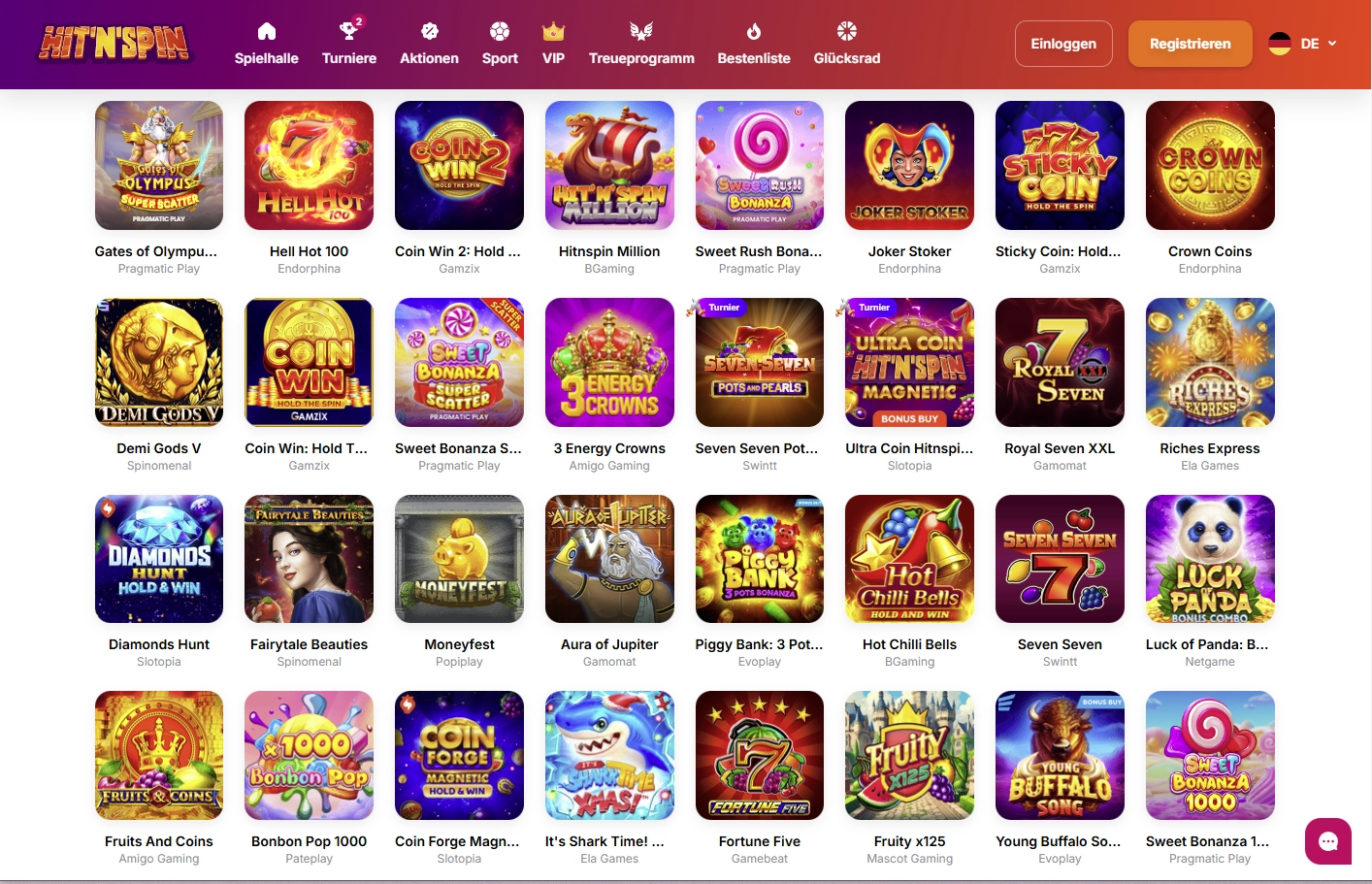 HitnSpin Casino Spiele